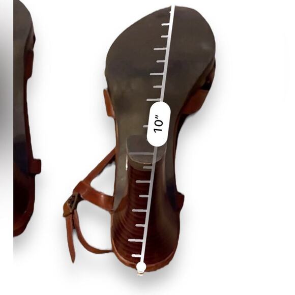 Banana Republic Vachetta Strappy Leather Slingback Heels Sandals Sz 7 Estimated - Picture 10 of 13